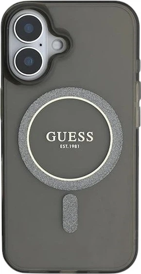 Etui Guess IML Glitter Circle MagSafe do Apple iPhone 16 Plus Black (GUHMP16MHFGEREK) - obraz 2