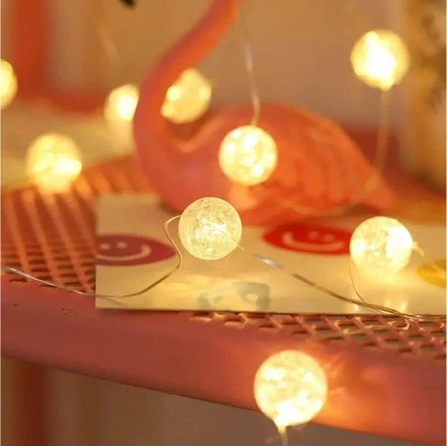 Гирлянда-нить диодная Хрустальные шарики USB/батарейка 20LED 2 м (1000-RV355) - изображение 4