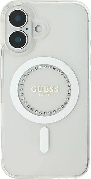 Etui Guess IML Rhinestones MagSafe do Apple iPhone 16 Plus White (GUHMP16MPFTDTEH) - obraz 2