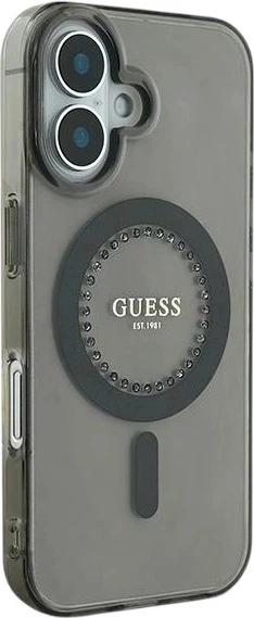Etui Guess IML Rhinestones MagSafe do Apple iPhone 16 Plus Black (GUHMP16MPFTDTEK) - obraz 4