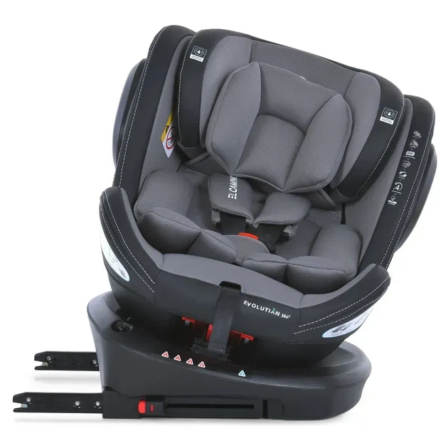 Автокрісло El Camino ME 1045 EVOLUTION 2 360⁰ Simply Gray (група 0+/1-2-3, isofix, поворот 360⁰, сірий) - зображення 6
