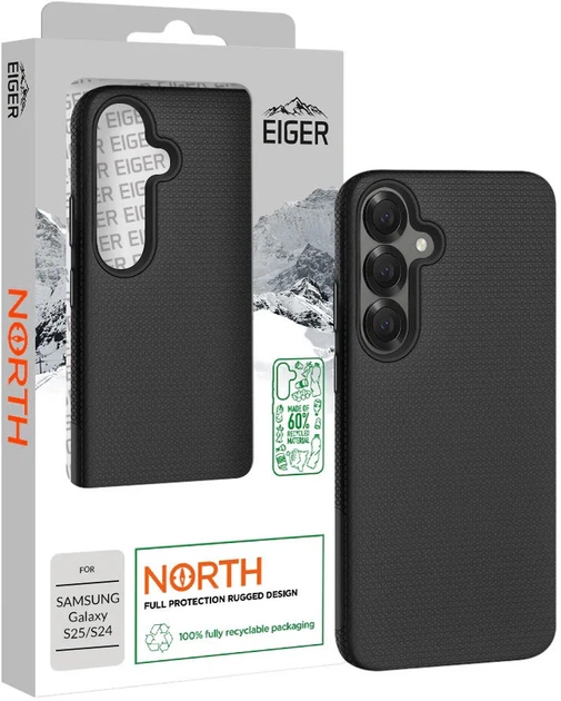Etui plecki EIGER North Case do Samsung Galaxy S25/S24 Black (5055821779913) - obraz 2