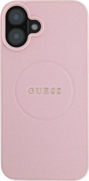 Etui Guess Grained Ring MagSafe do Apple iPhone 16 Plus Pink (GUHMP16MPGHSMMP) - obraz 2