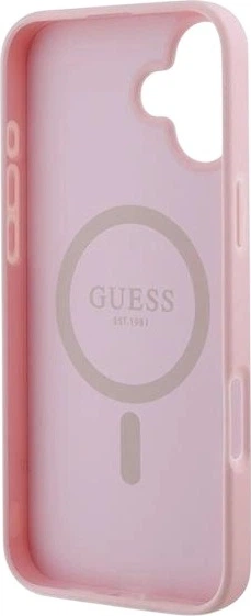 Etui Guess Grained Ring MagSafe do Apple iPhone 16 Plus Pink (GUHMP16MPGHSMMP) - obraz 7