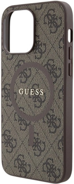 Панель Guess 4G Collection Leather Metal Logo MagSafe для Apple iPhone 13/13 Pro Brown (3666339226404) - зображення 6