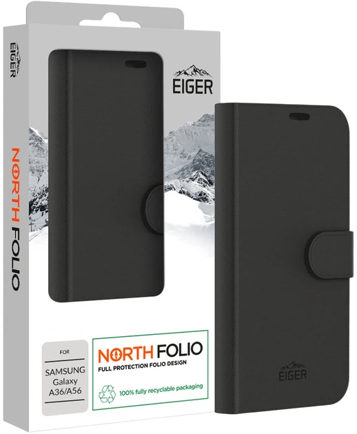 Etui plecki EIGER North Folio Case do Samsung Galaxy A36/A56 Black (5055821780117) - obraz 2