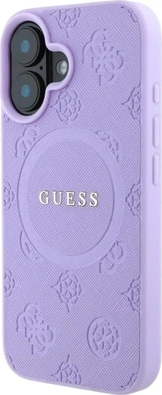 Etui Guess Saffiano Peony Classic Logo MagSafe do Apple iPhone 16 Plus Purple (GUHMP16MPSAPSMEU) - obraz 3