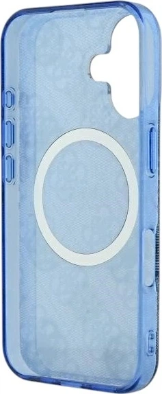 Панель Guess IML Peony On 4G Background MagSafe для Apple iPhone 16 Blue (GUHMP16SH4PYEEB) - зображення 7