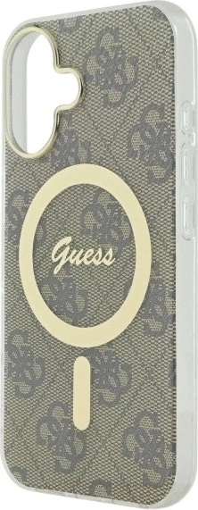 Etui Guess IML 4G MagSafe do Apple iPhone 16 Brown (GUHMP16SH4STW) - obraz 6