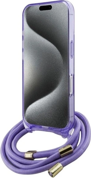 Etui Guess Crossbody Cord Script MagSafe do Apple iPhone 16 Purple (GUHMP16SHCTSGNSU) - obraz 4