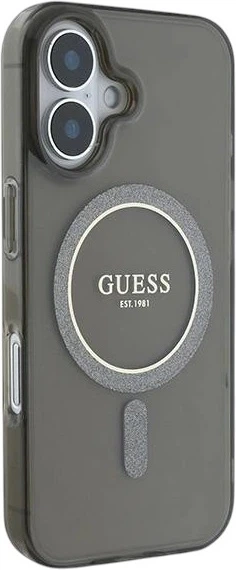Etui Guess IML Glitter Circle MagSafe do Apple iPhone 16 Black (GUHMP16SHFGEREK) - obraz 4