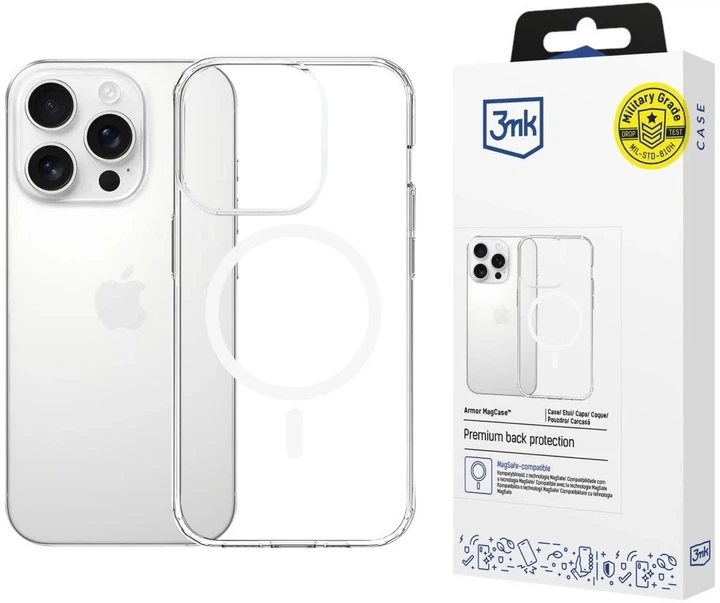 Etui plecki 3MK Armor MagCase do Apple iPhone 16 Pro Max Clear (5903108658546) - obraz 1