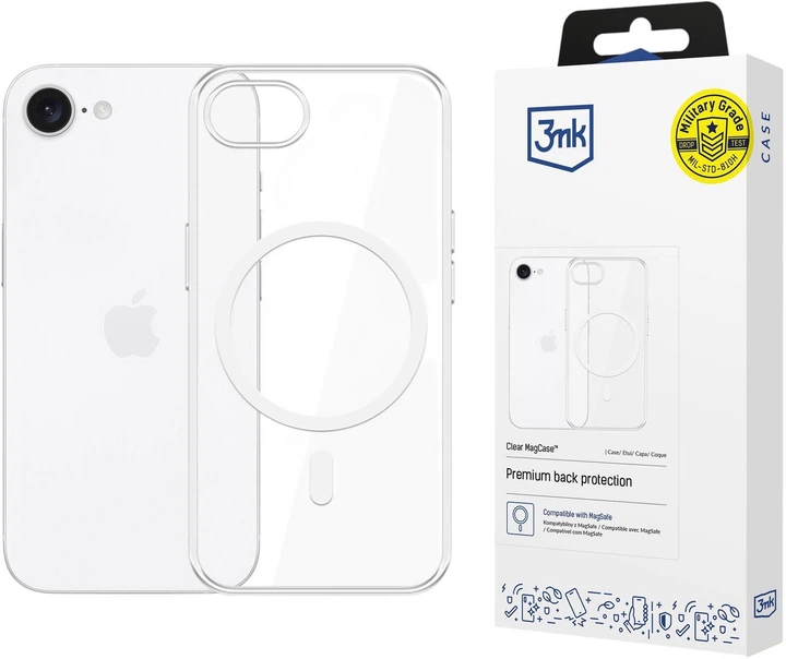Etui plecki 3MK Clear MagCase do Apple iPhone 16E Clear (5903108641890) - obraz 1