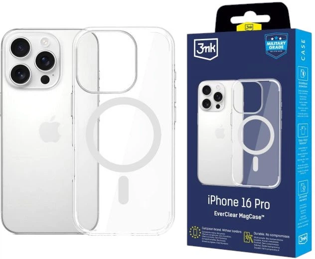 Etui plecki 3MK EverClear MagCase do Apple iPhone 16 Pro Clear (5903108657211) - obraz 2