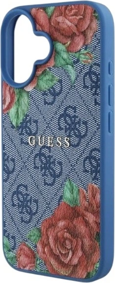 Панель Guess 4G Flowers Print MagSafe для Apple iPhone 16 Blue (GUHMP16SP4ROPEMCB) - зображення 6