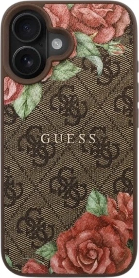 Etui Guess 4G Flowers Print MagSafe do Apple iPhone 16 Brown (GUHMP16SP4ROPEMCW) - obraz 2