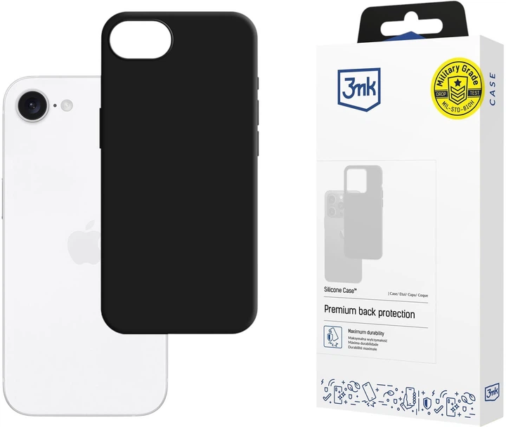 Etui plecki 3MK Silicone Case do Apple iPhone 16E Black (5903108562911) - obraz 2