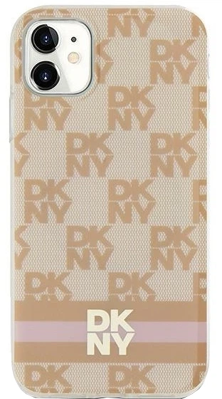 Панель DKNY IML Checkered Mono Pattern & Printed Stripes MagSafe для Apple iPhone 11 / Xr Pink (3666339268978) - зображення 2