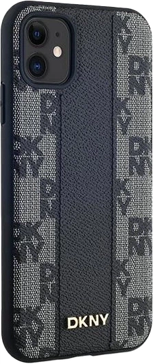 Etui DKNY Leather Checkered Mono Pattern MagSafe do Apple iPhone 11 / Xr Black (3666339259730) - obraz 4