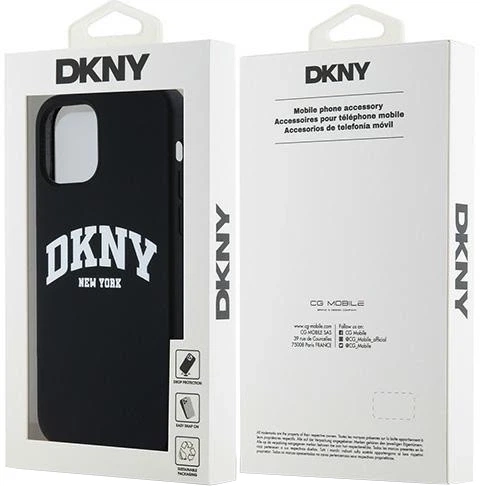 Etui DKNY Liquid Silicone White Printed Logo MagSafe do Apple iPhone 12/12 Pro Black (3666339266608) - obraz 8