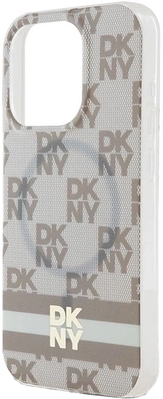 Etui DKNY IML Checkered Mono Pattern & Printed Stripes MagSafe do Apple iPhone 13/13 Pro Beige (3666339269432) - obraz 5