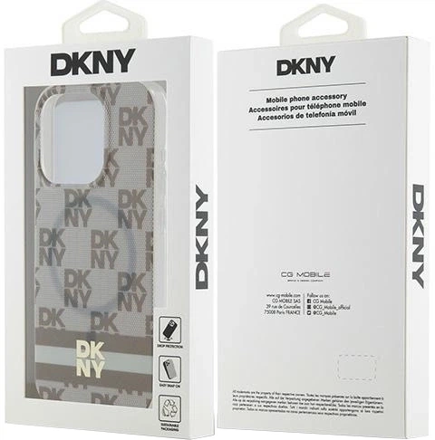 Etui DKNY IML Checkered Mono Pattern & Printed Stripes MagSafe do Apple iPhone 13/13 Pro Beige (3666339269432) - obraz 8