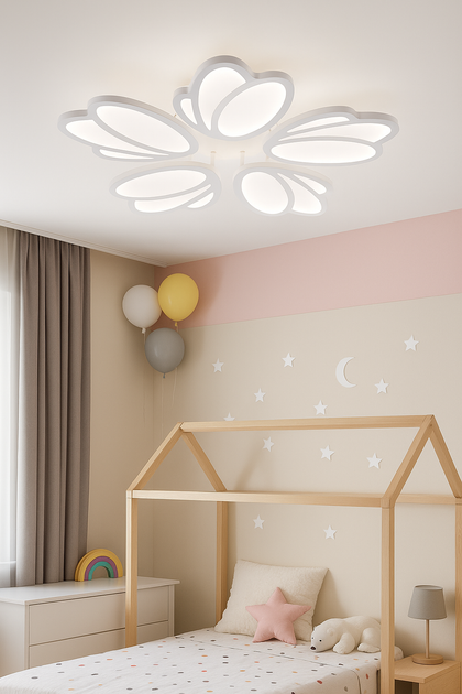 Люстра LED, 120W WH, ССТ 3000-6500К, Ø590*75, с пультом, акрил/металл - Фото 4 Люстра LED, 120W WH, ССТ 3000-6500К, Ø590*75, с пультом, акрил/металл - изображение 4
