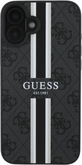 Etui Guess 4G Printed Stripes MagSafe do Apple iPhone 16 Black (GUHMP16SP4RPSK) - obraz 2