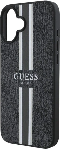 Etui Guess 4G Printed Stripes MagSafe do Apple iPhone 16 Black (GUHMP16SP4RPSK) - obraz 6