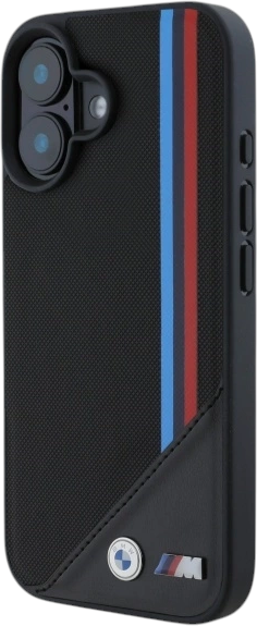 Etui plecki BMW M Meshed Tricolor Stripes MagSafe do Apple iPhone 16 Black (BMHMP16S23PUTRK) - obraz 2