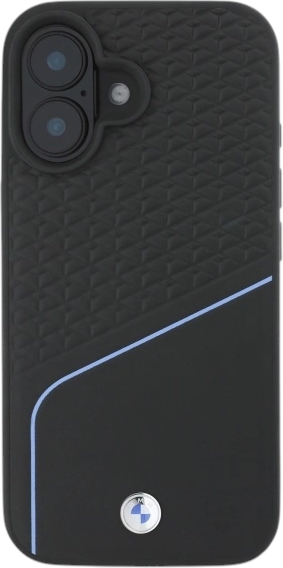 Etui plecki BMW Sign Leather Textured And Line MagSafe do Apple iPhone 16 Black (BMHMP16S23RDCLK) - obraz 3