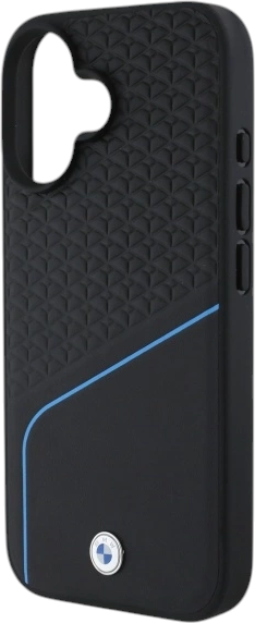 Etui plecki BMW Sign Leather Textured And Line MagSafe do Apple iPhone 16 Black (BMHMP16S23RDCLK) - obraz 6