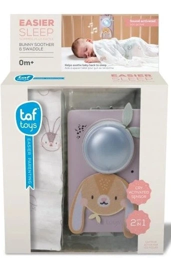 Заспокійливий набір Taf Toys Кролик-усипляч із датчиком звуку + пелюшка-сповивач 259-13305 (0605566133058) - зображення 1