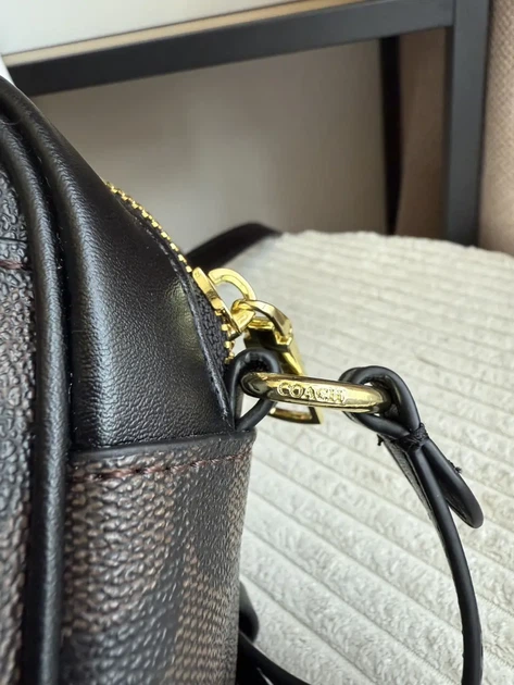Сумка подарунок coach Сумка жіноча Coach Jamie Camera Bag In Signature Canva Gold/Brown/Black а - изображение 7