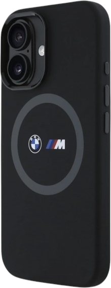 Etui plecki BMW M Silicone Printed Ring MagSafe do Apple iPhone 16 Black (BMHMP16S23SROK) - obraz 2