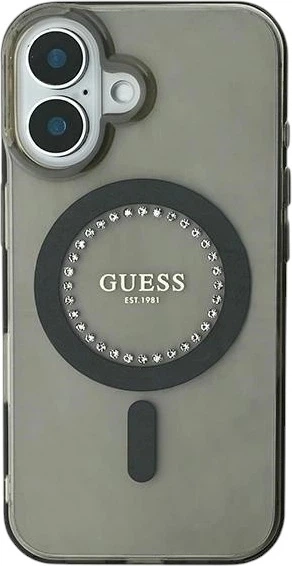 Etui Guess IML Rhinestones MagSafe do Apple iPhone 16 Black (GUHMP16SPFTDTEK) - obraz 2