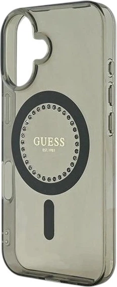 Etui Guess IML Rhinestones MagSafe do Apple iPhone 16 Black (GUHMP16SPFTDTEK) - obraz 6
