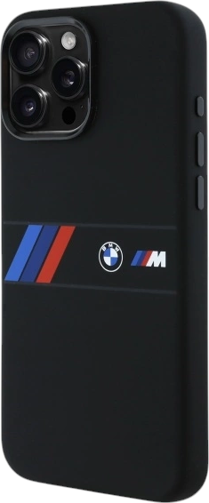 Etui plecki BMW Silicone Middle Stripe MagSafe do Apple iPhone 16 Pro Max Black (BMHMP16X23SAXK) - obraz 2