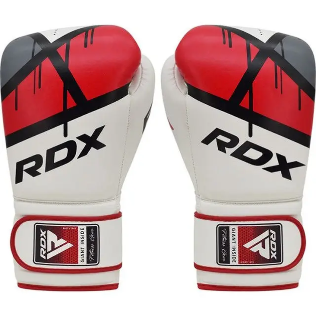 Рукавички боксерські з капою RDX F7 Ego розмір 14 унцій, біло-червоні - изображение 4