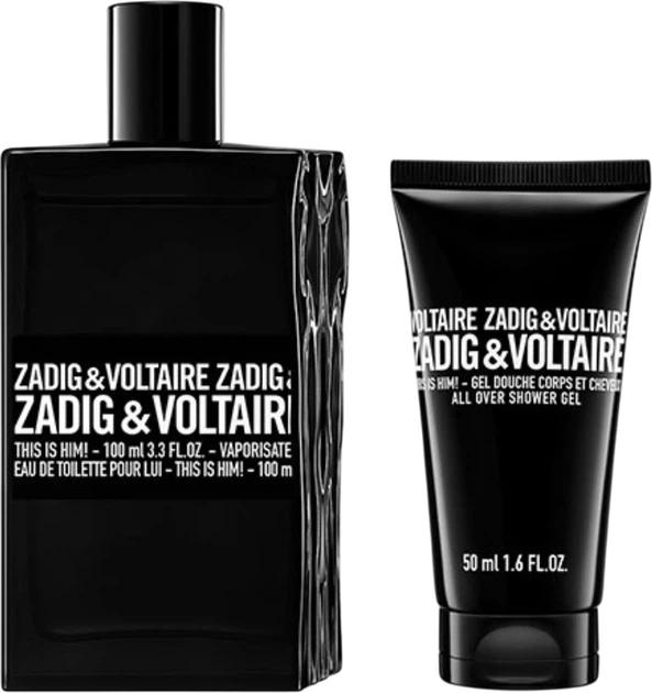 Подарунковий набір для чоловіків Zadig&Voltaire This Is Him! Туалетна вода 100 мл + Гель для душу 50 мл (3423222141219) - зображення 3