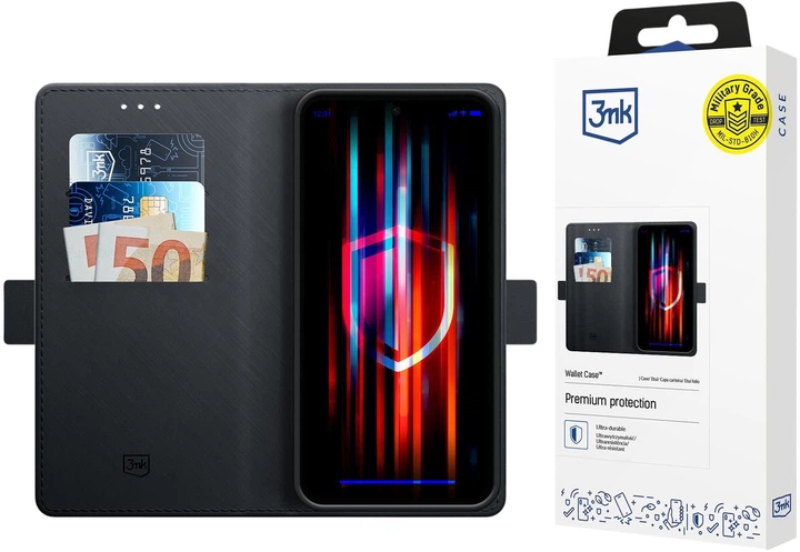 Etui plecki 3MK Wallet Case do Xiaomi Redmi Note 14 Pro+ Black (5903108635707) - obraz 1