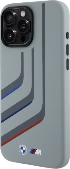 Etui plecki BMW Silicone Turning Lines MagSafe do Apple iPhone 16 Pro Max Gray (BMHMP16X23SLIG) - obraz 2