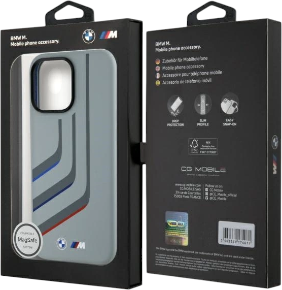 Etui plecki BMW Silicone Turning Lines MagSafe do Apple iPhone 16 Pro Max Gray (BMHMP16X23SLIG) - obraz 8