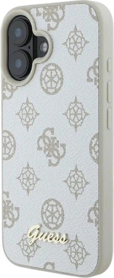 Etui Guess Peony Script Logo MagSafe do Apple iPhone 16 White (GUHMP16SPGPYSH) - obraz 3