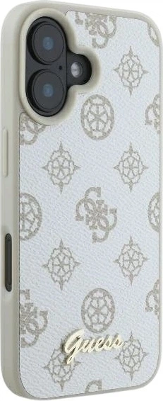 Etui Guess Peony Script Logo MagSafe do Apple iPhone 16 White (GUHMP16SPGPYSH) - obraz 4