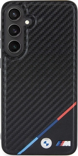 Etui plecki BMW Carbon Tricolor Line MagSafe do Samsung Galaxy S24 Black (BMHMS24S23PUDTK) - obraz 3