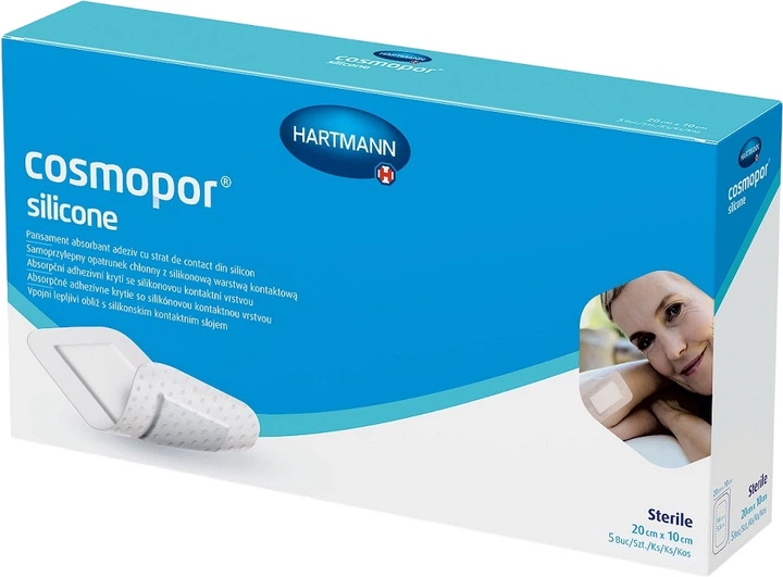 Zestaw plastrów Hartmann Cosmopor Silicone 10x20 cm 5 szt (4052199578491) - obraz 1