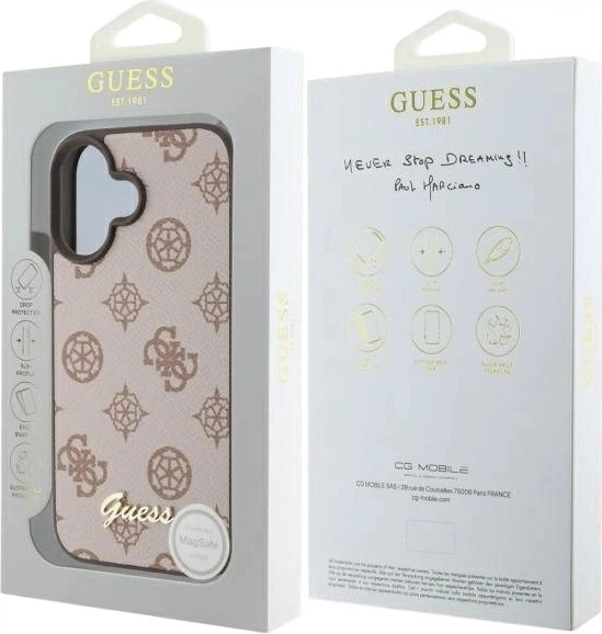 Etui Guess Peony Script MagSafe do Apple iPhone 16 Brown (GUHMP16SPGPYSW) - obraz 8