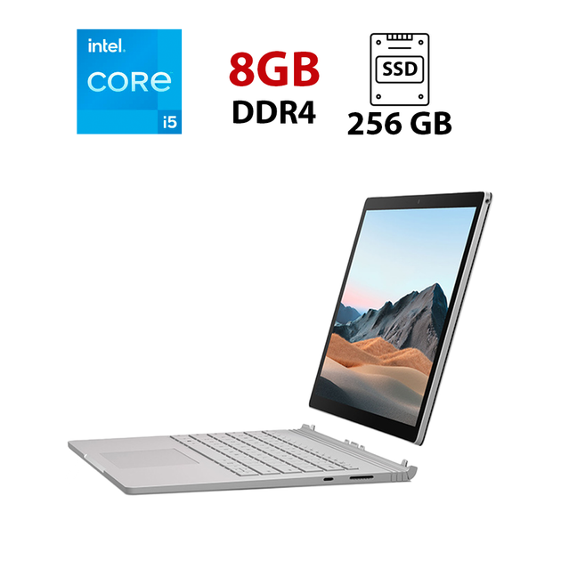Ноутбук-трансформер Microsoft Surface Book 3 2 in 1 / 13.3" (3000x2000) QXGA Touch / Intel Core i5-1035G7 (4 (8) ядра по 1.2 - 3.7 GHz) / 8 GB DDR4 / 256 GB SSD / Intel Iris Plus Graphics / WebCam / Win 11 Pro б/в - Фото 1 Ноутбук-трансформер Microsoft Surface Book 3 2 in 1 / 13.3" (3000x2000) QXGA Touch / Intel Core i5-1035G7 (4 (8) ядра по 1.2 - 3.7 GHz) / 8 GB DDR4 / 256 GB SSD / Intel Iris Plus Graphics / WebCam / Win 11 Pro б/в - зображення 1