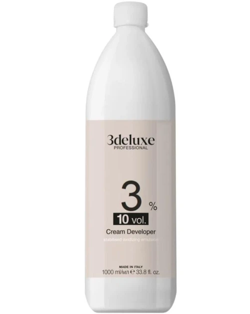 Окислитель для волос 3Deluxe Professional Cream developer 3% Окислитель 3%, 1000 мл - Фото 1 Окислитель для волос 3Deluxe Professional Cream developer 3% Окислитель 3%, 1000 мл - изображение 1